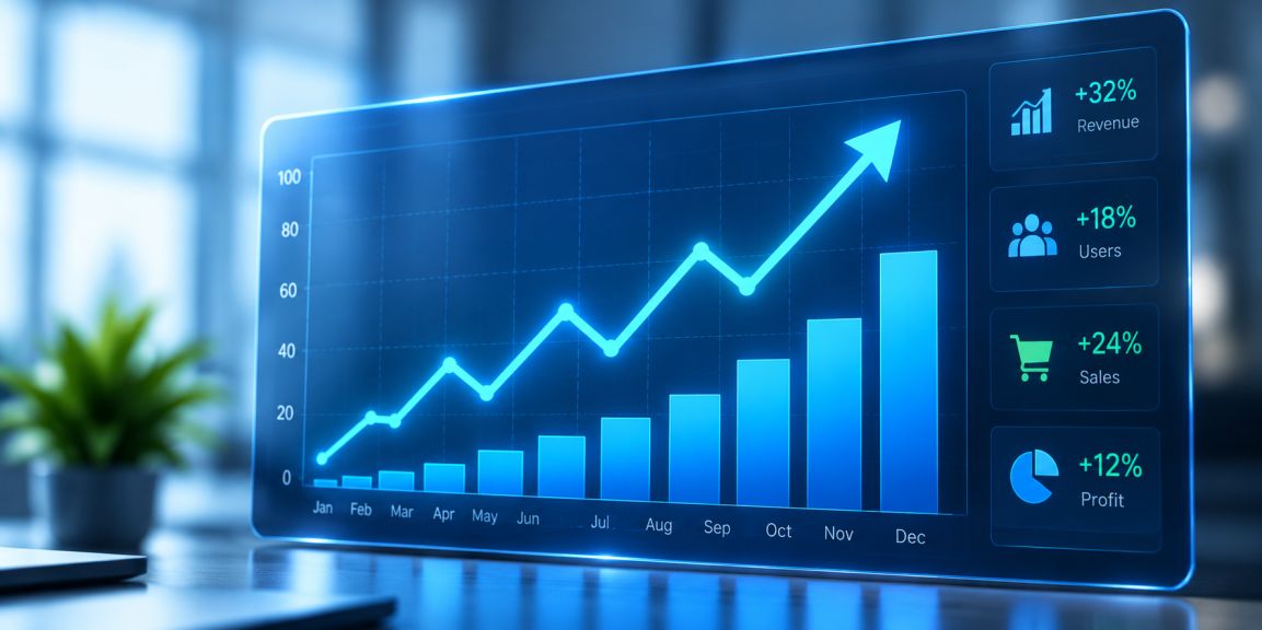 Predictive analytics dashboard showing forecast trends