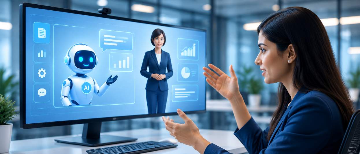 HR team reviewing AI-assisted candidate screening in a modern office