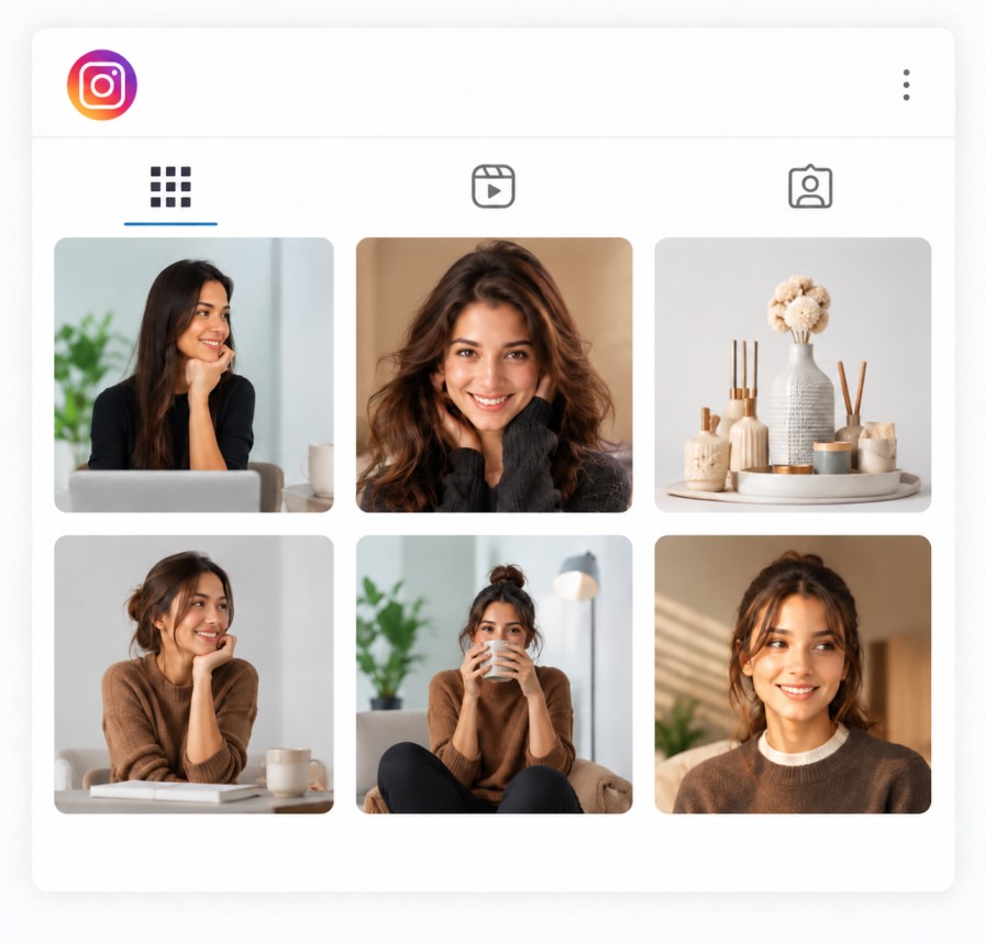 Vibrant, consistent Instagram profile grid with engaging branded posts