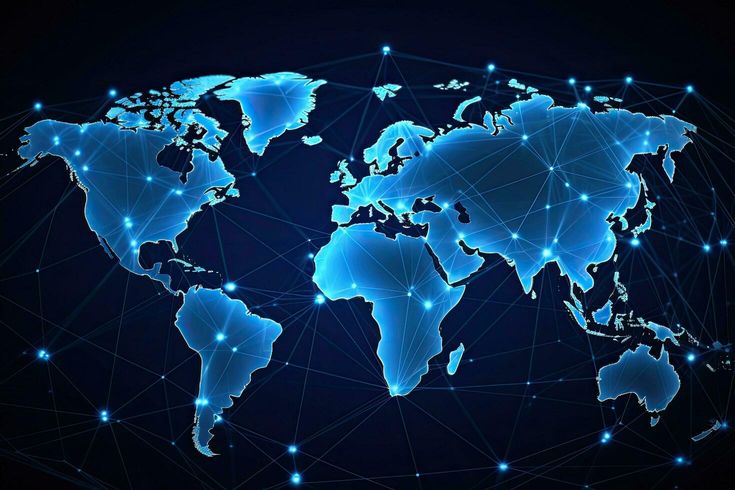 Global network map showing connected servers and network management links