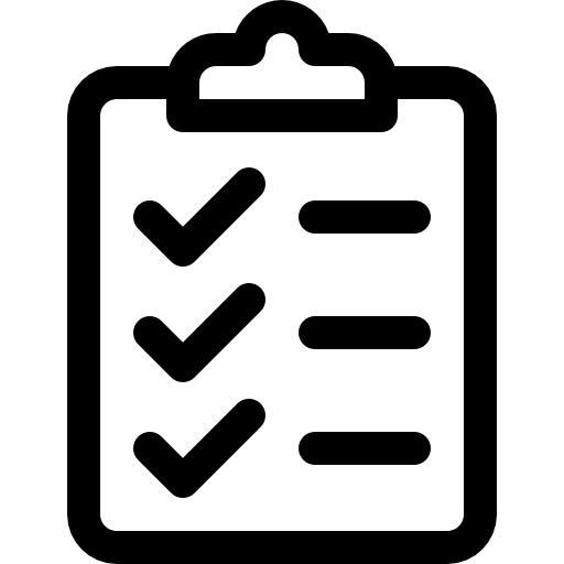 Icone de liste avec des tâches validées