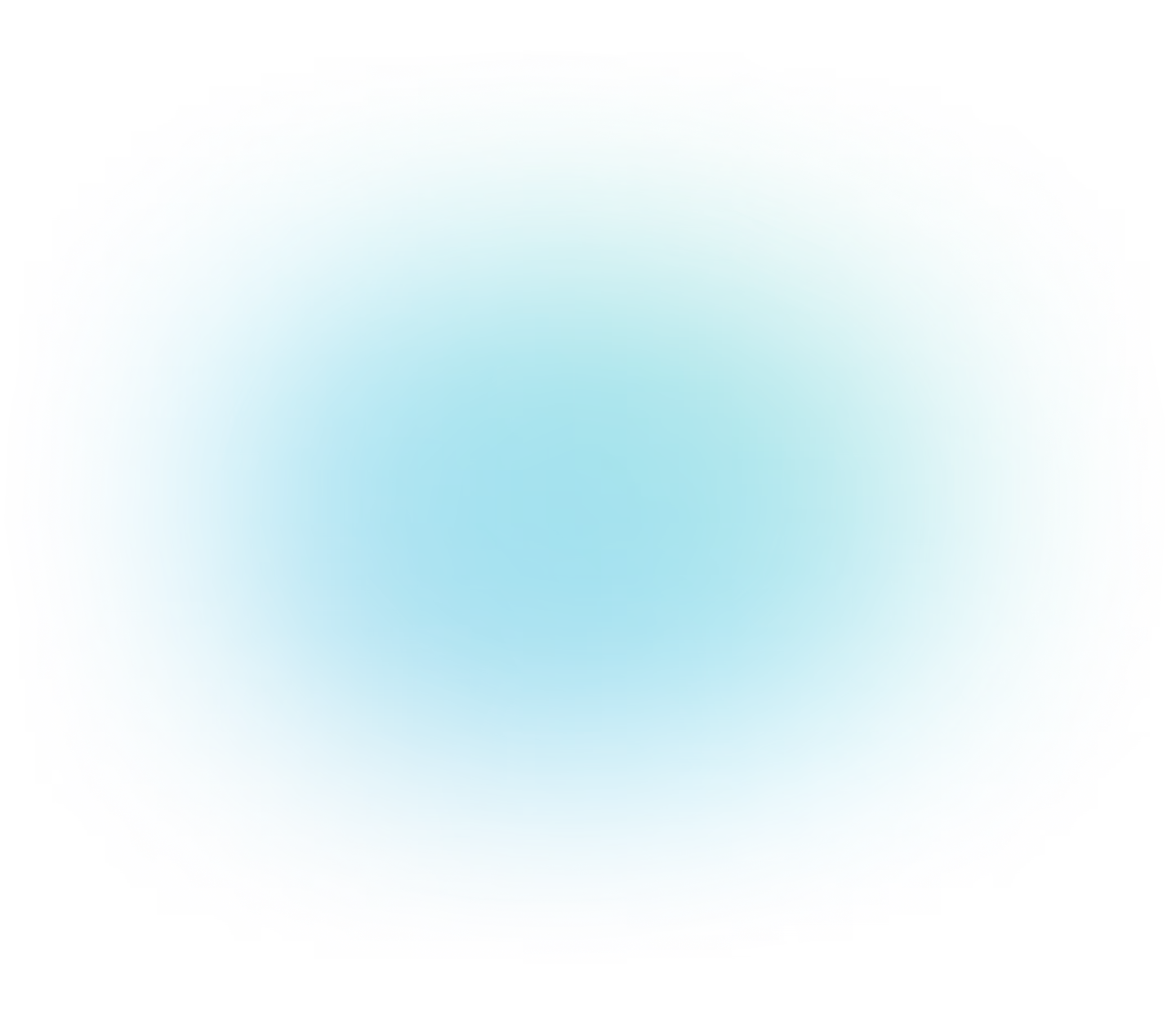 Gradient blue-green oval with a bright center fading to darker edges.
