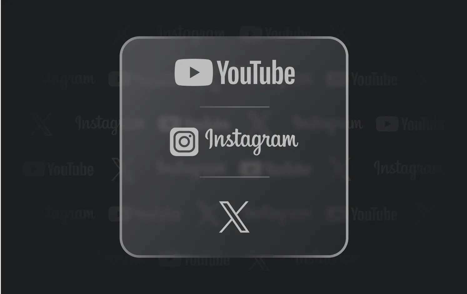 A black and white photo with the words youtube, instagram and x.