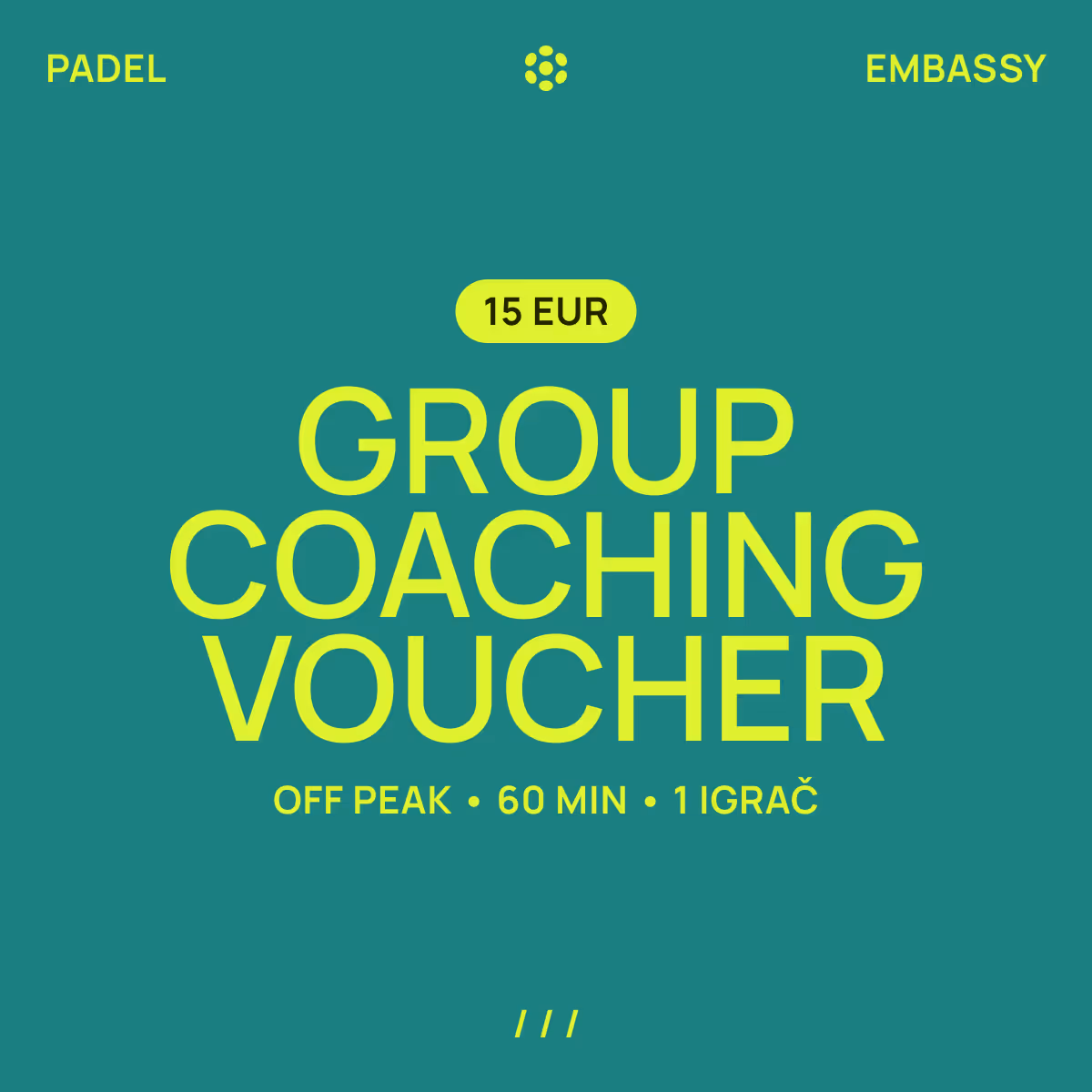 Image of a group coaching voucher in Padel Embassy Academy