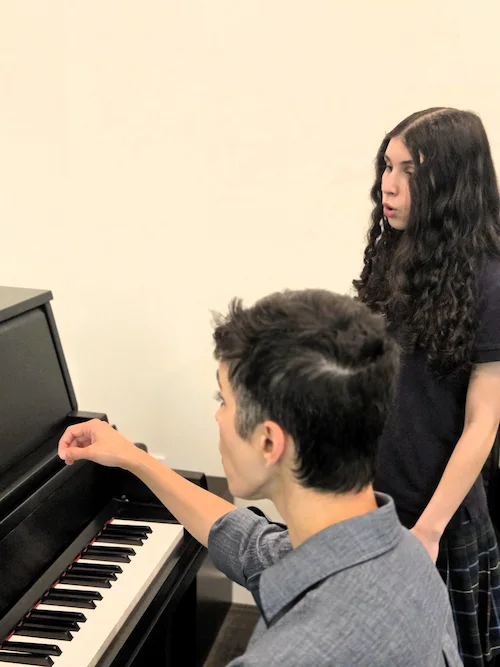 Vocal Student in Singing Class at Cadenza