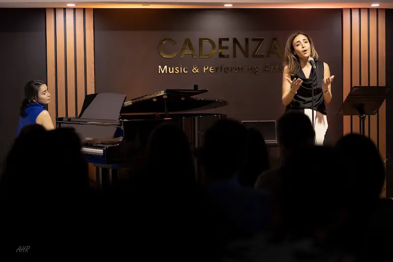 Voice student performing during the Cadenza Spring Recital