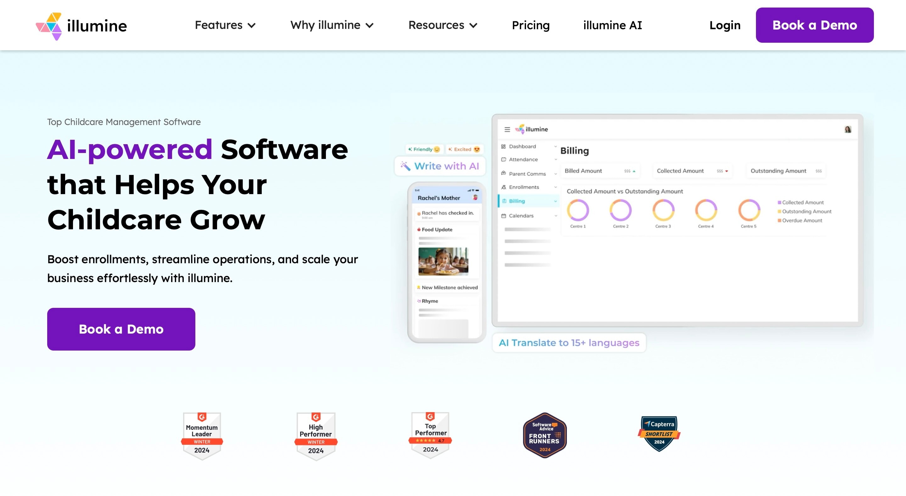 illumine childcare management app