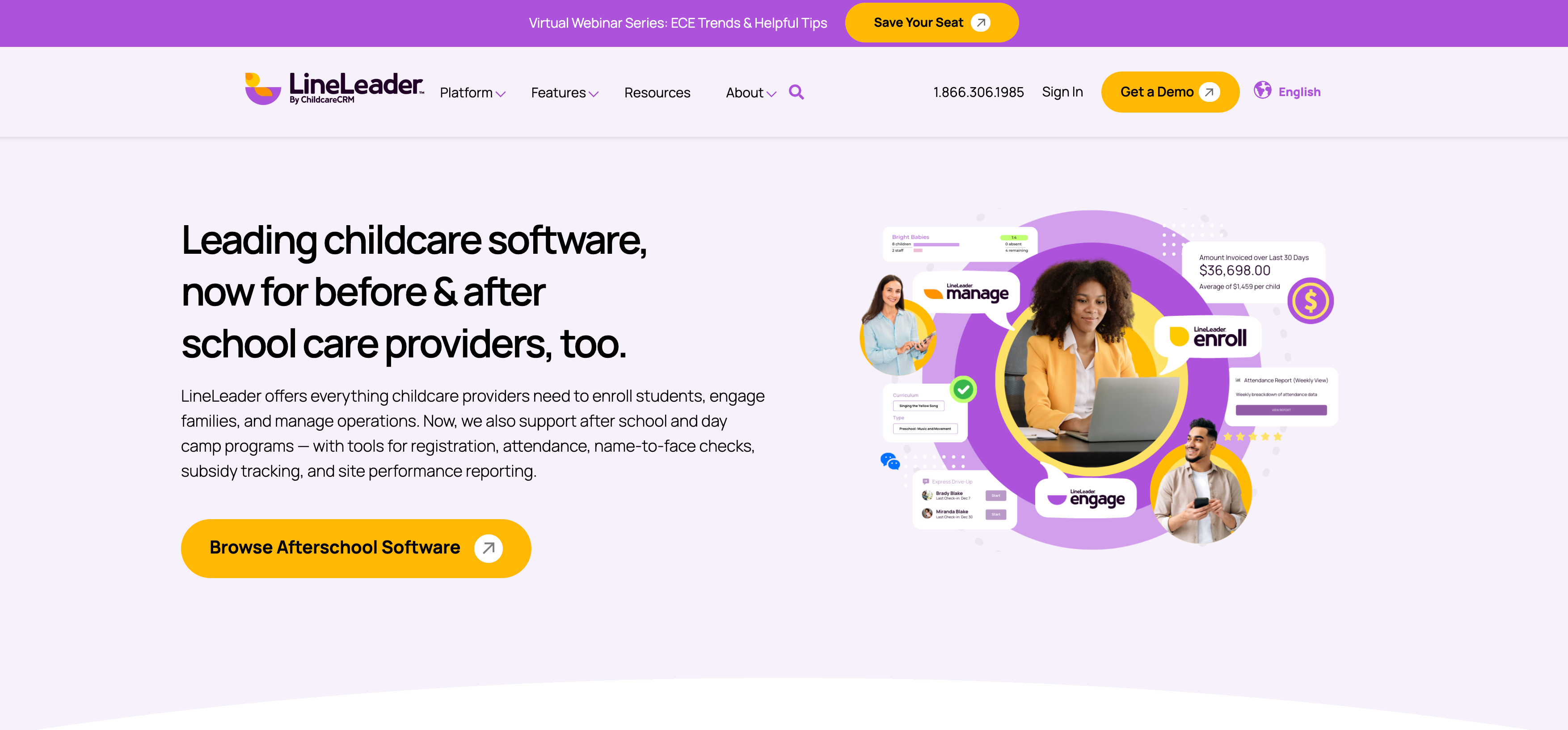 Lineleader: website home page 