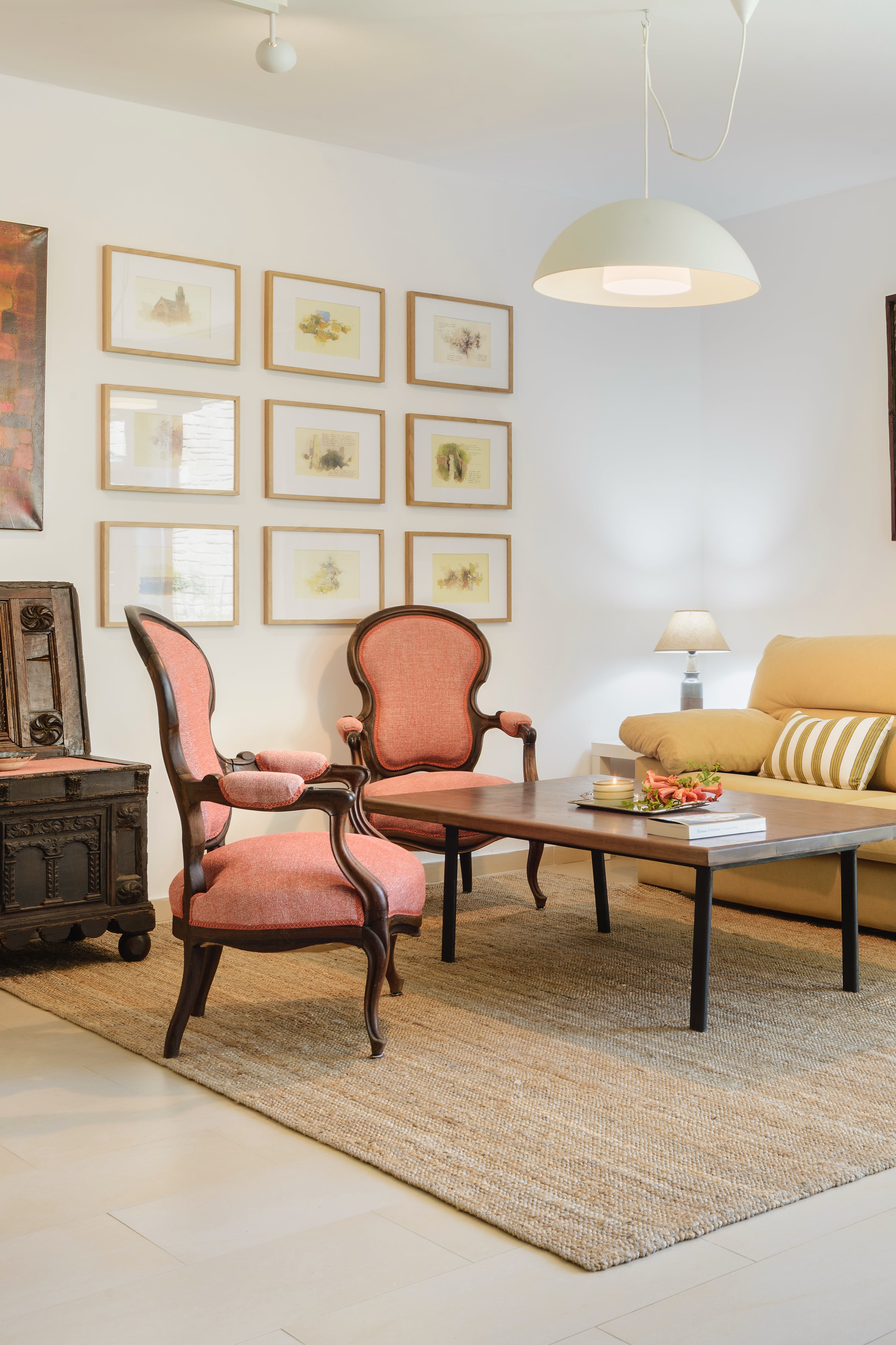 Boceto a mano alzada del interior de la nueva casa