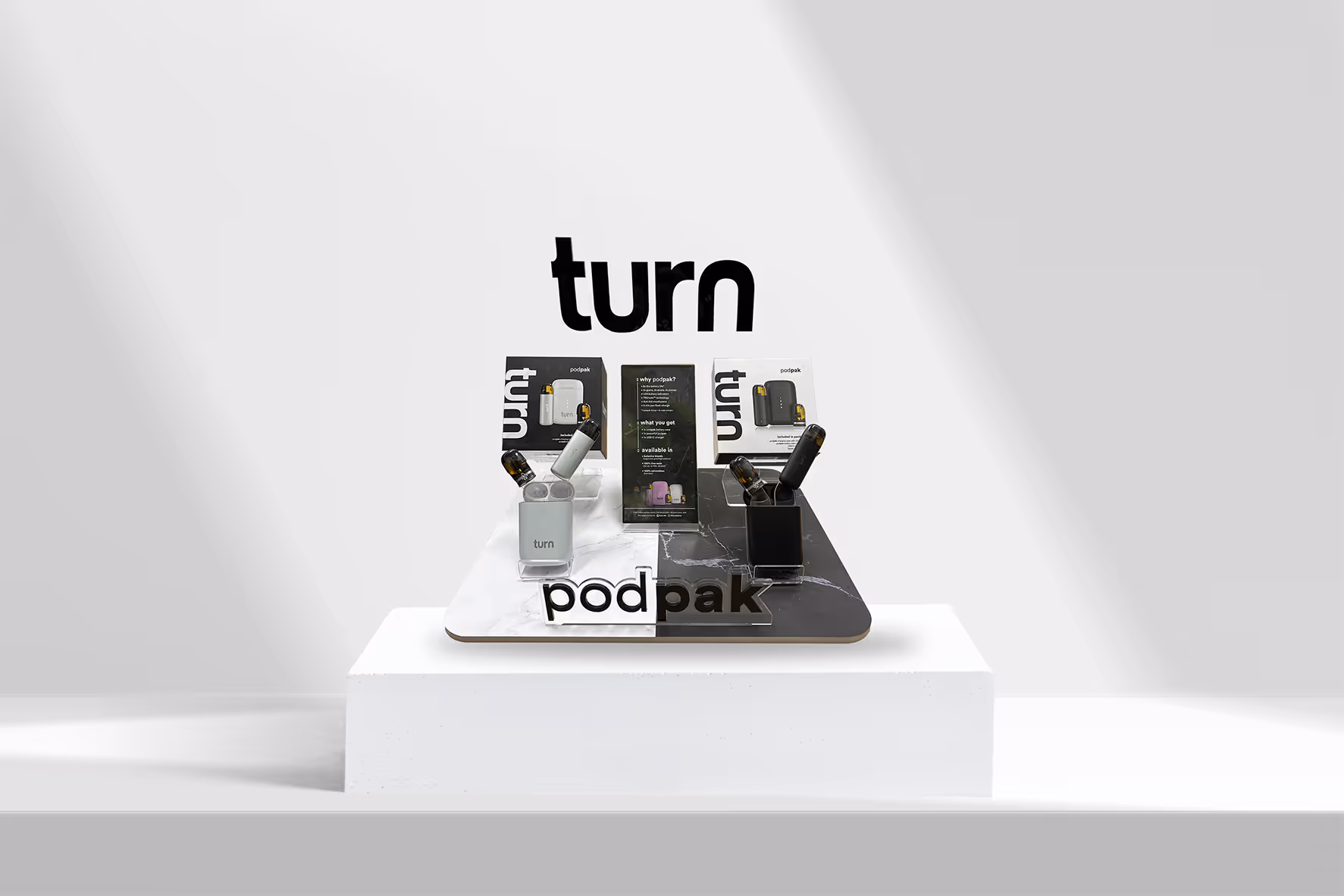 Turn custom retail display on a white background.