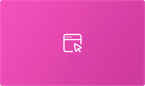 Pink card with a white browser window icon for the Websites project. Designed by Bishrant Tandukar