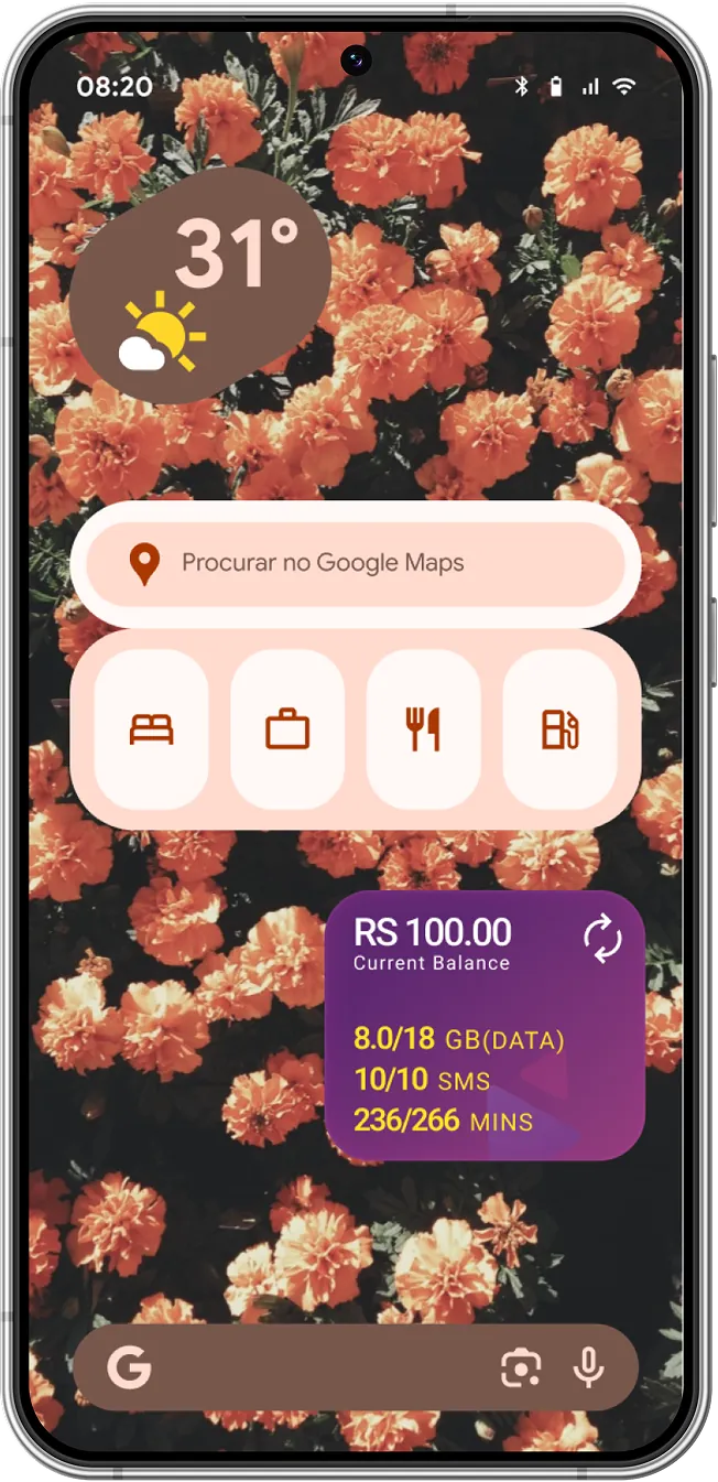 Ncell widget shown on an Android phone