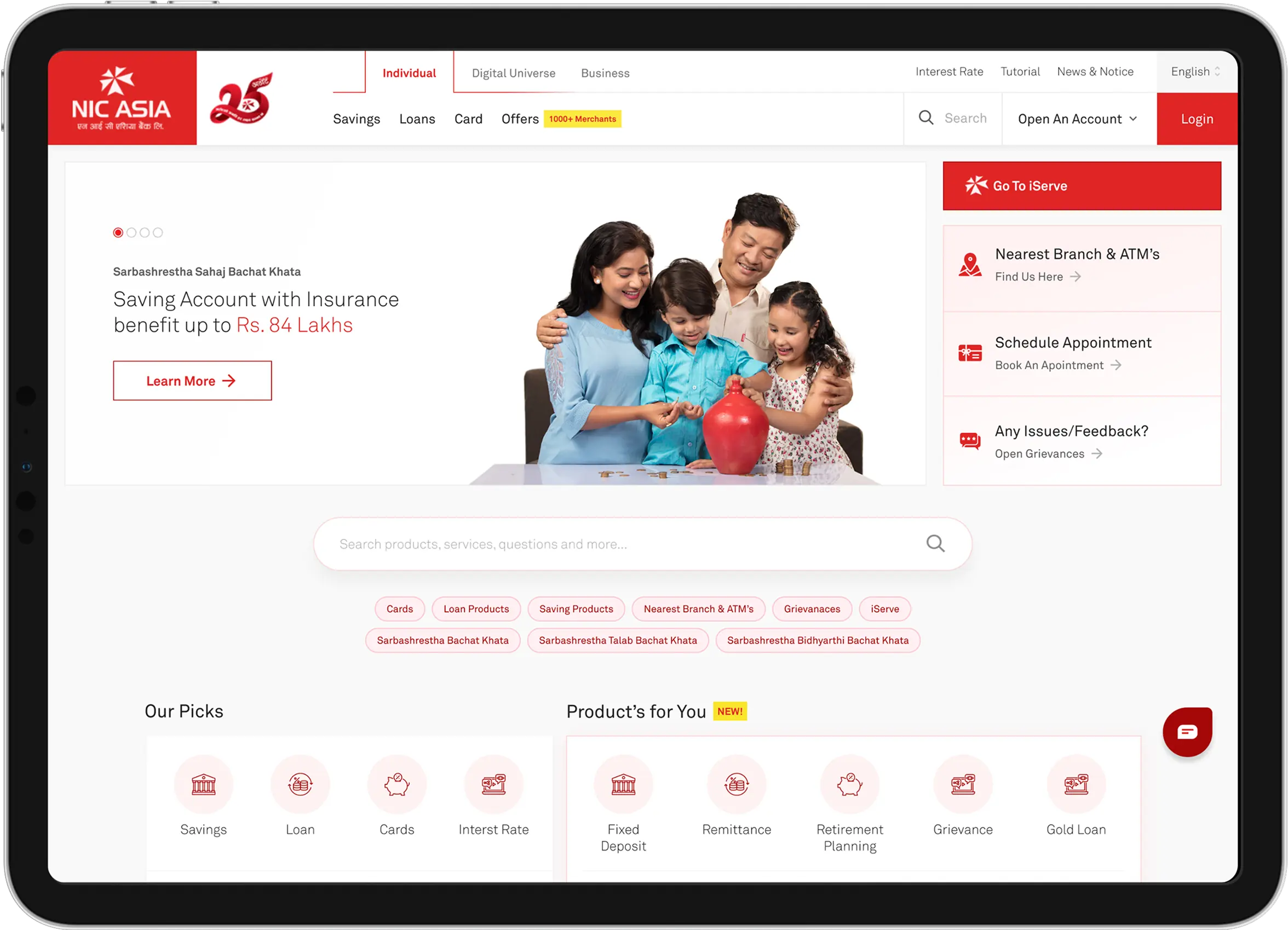 Redesigned NIC ASIA homepage. Designed by Bishrant Tandukar
