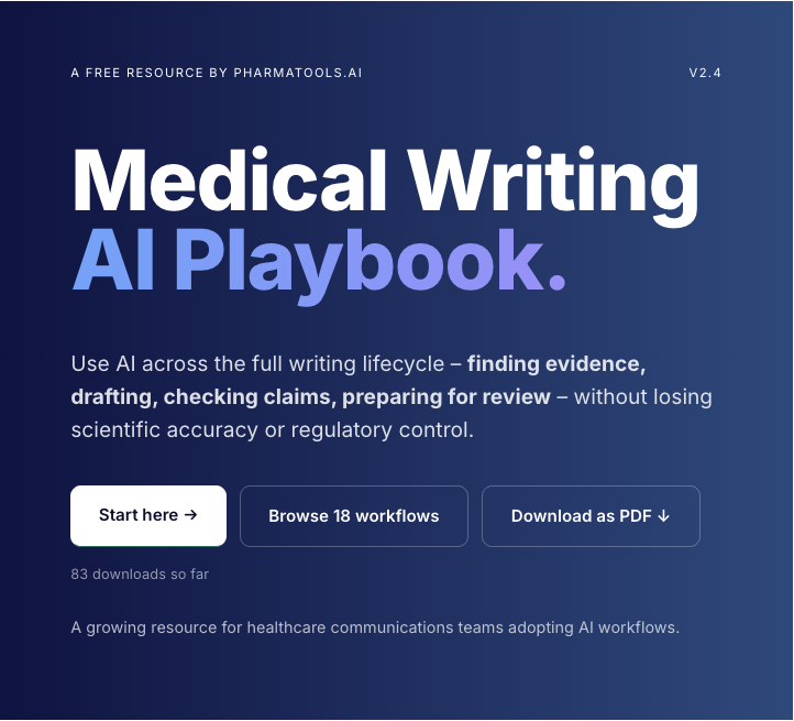 Medical Writing AI Playbook — a free resource by PharmaTools.AI