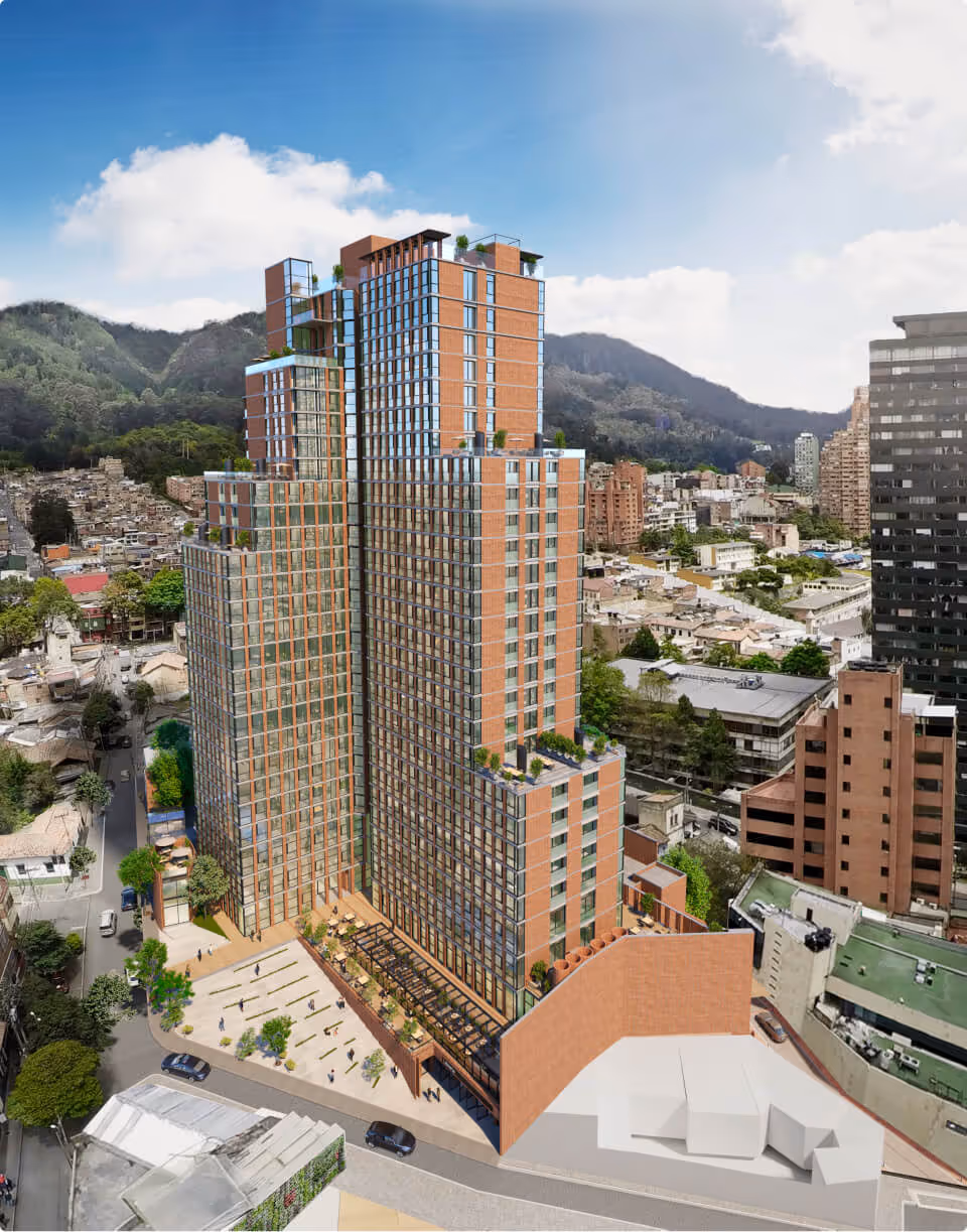 Vista de los apartamentos Nomad Linving en Bogotá