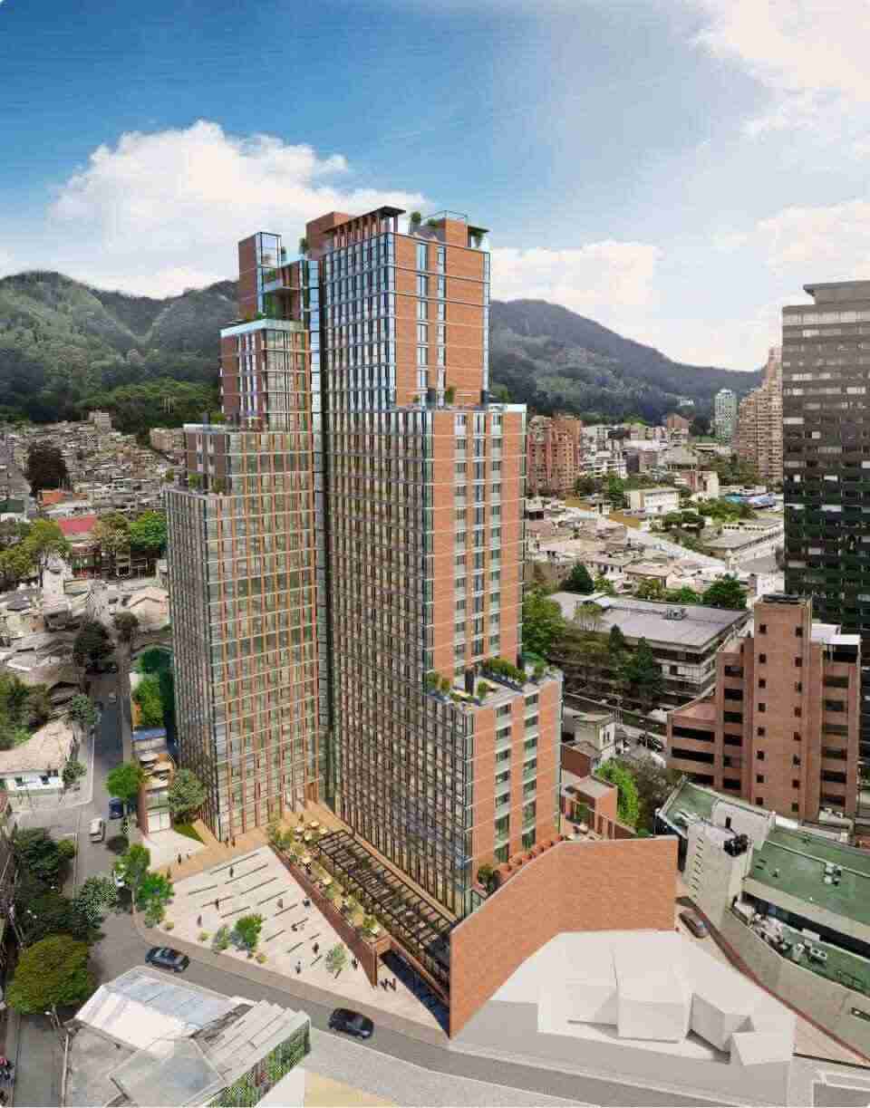Vista de los apartamentos Nomad Linving en Bogotá