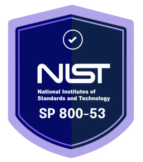 NIST SP 800-53 security framework compliance badge