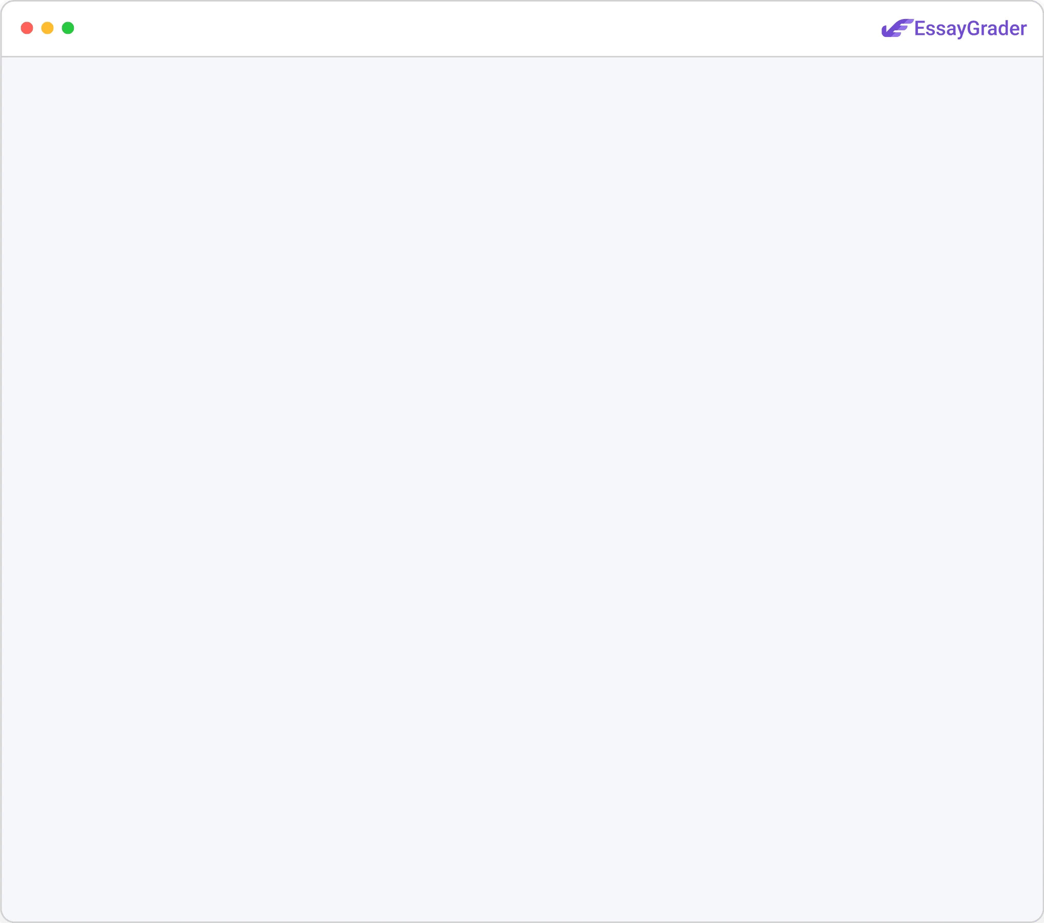 EssayGrader app walkthrough: rubric selection, essay upload, AI grading and class insights