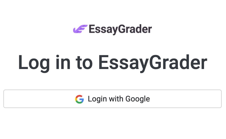 EssayGrader AI Google account sign in integration for faster authentication