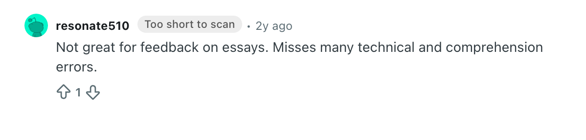 Negative user feedback of Brisk on Reddit.