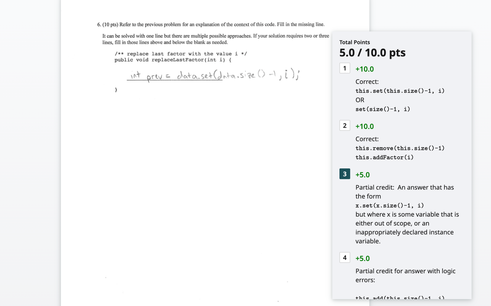 Gradescope dashboard.