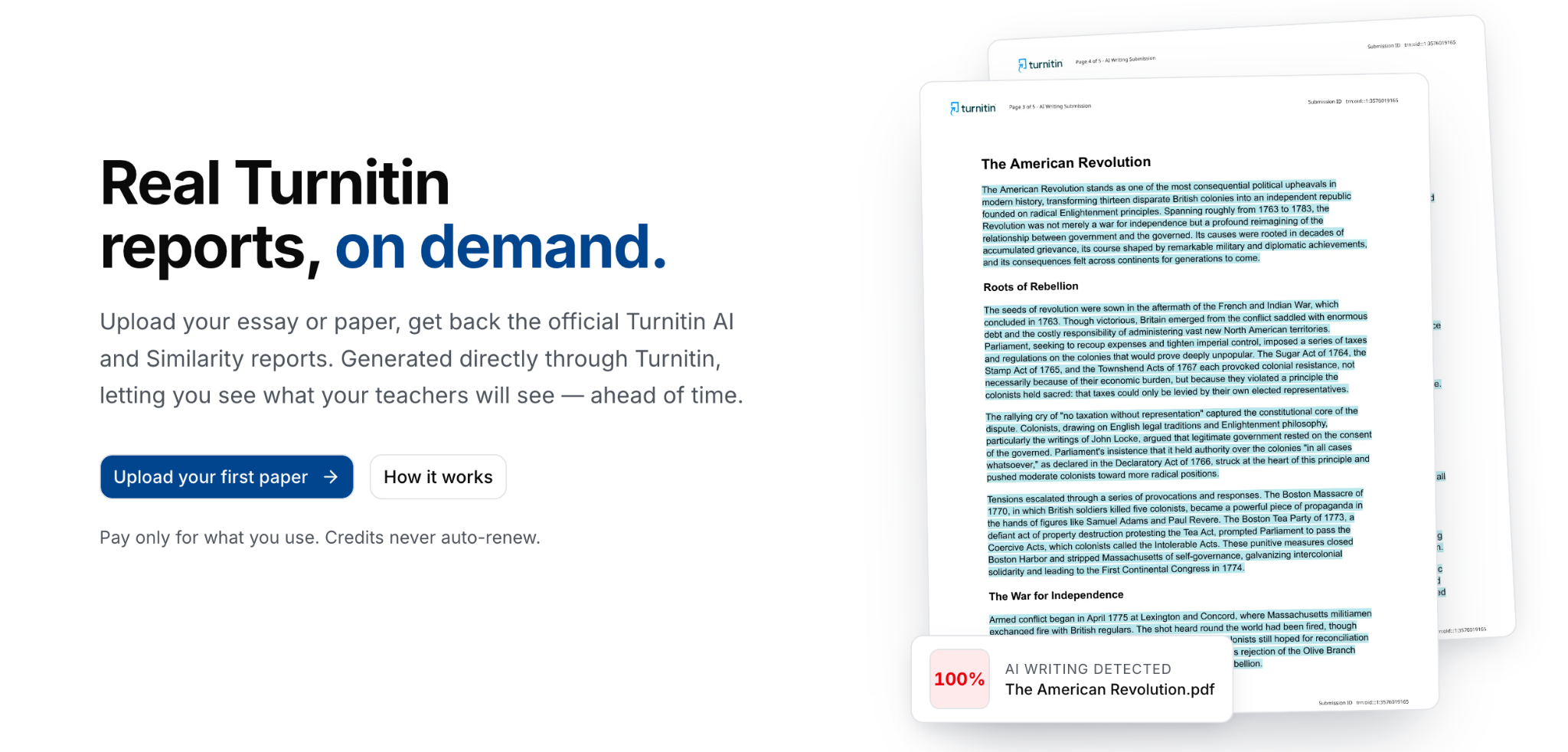 Turnitin homepgae.