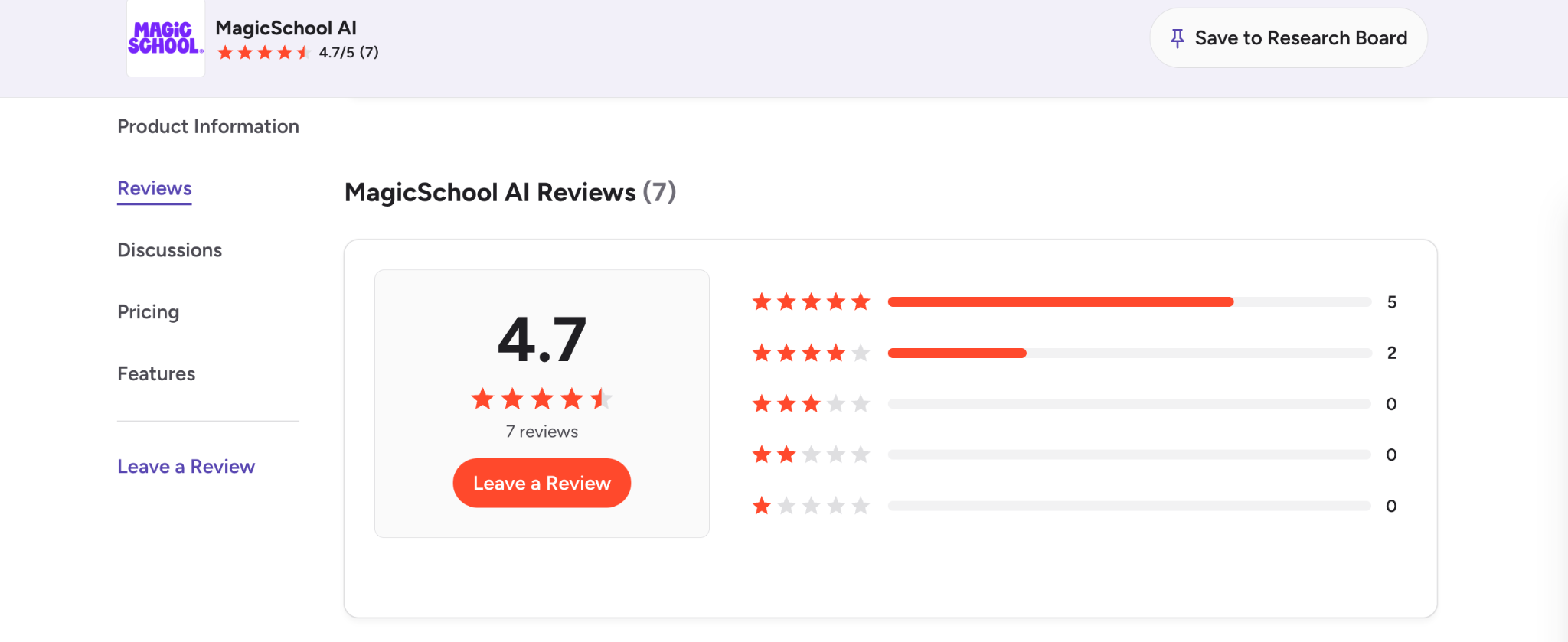 MagicSchool review page on G2.