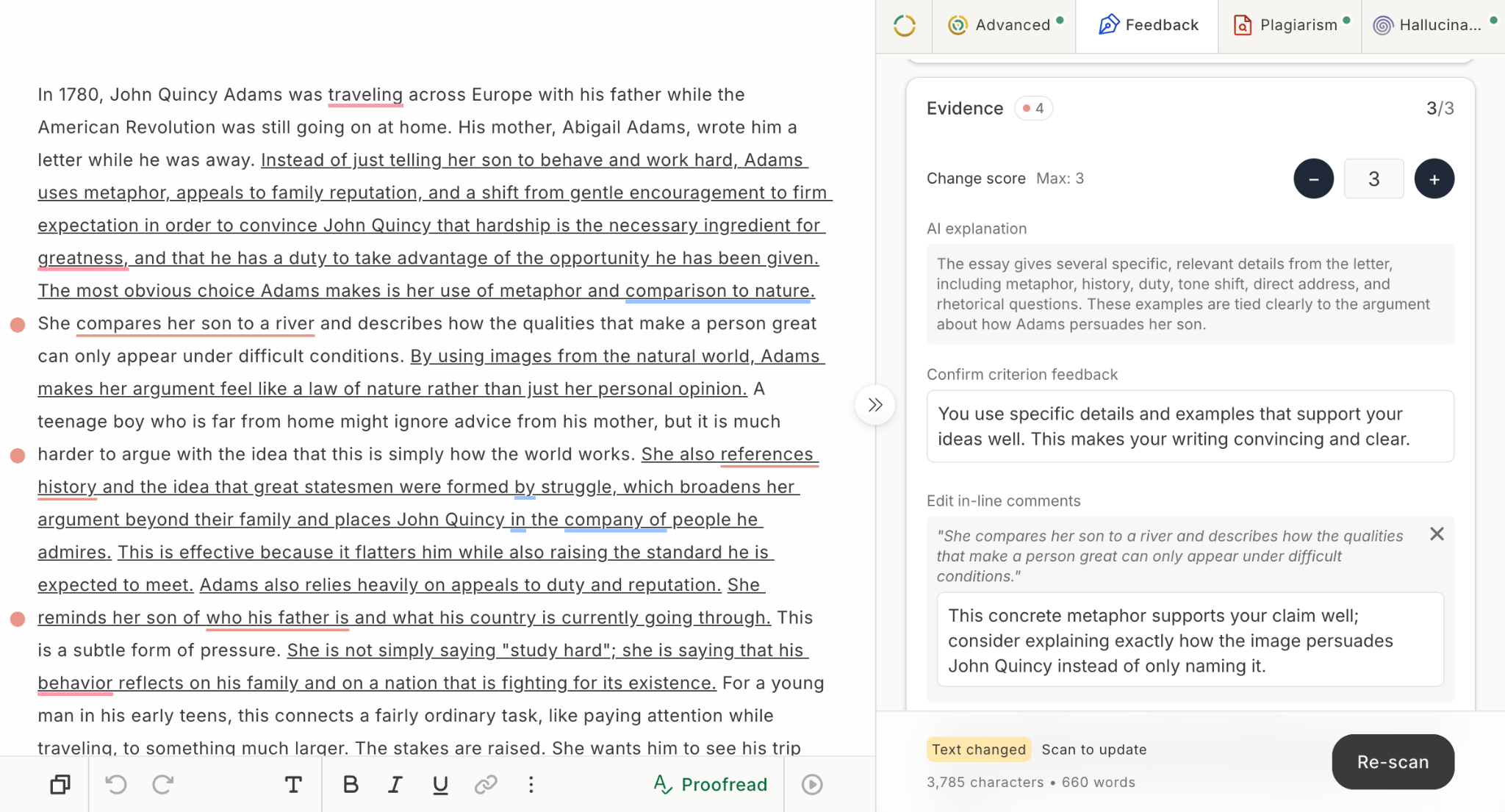 GPTZero AI reviewer screen.