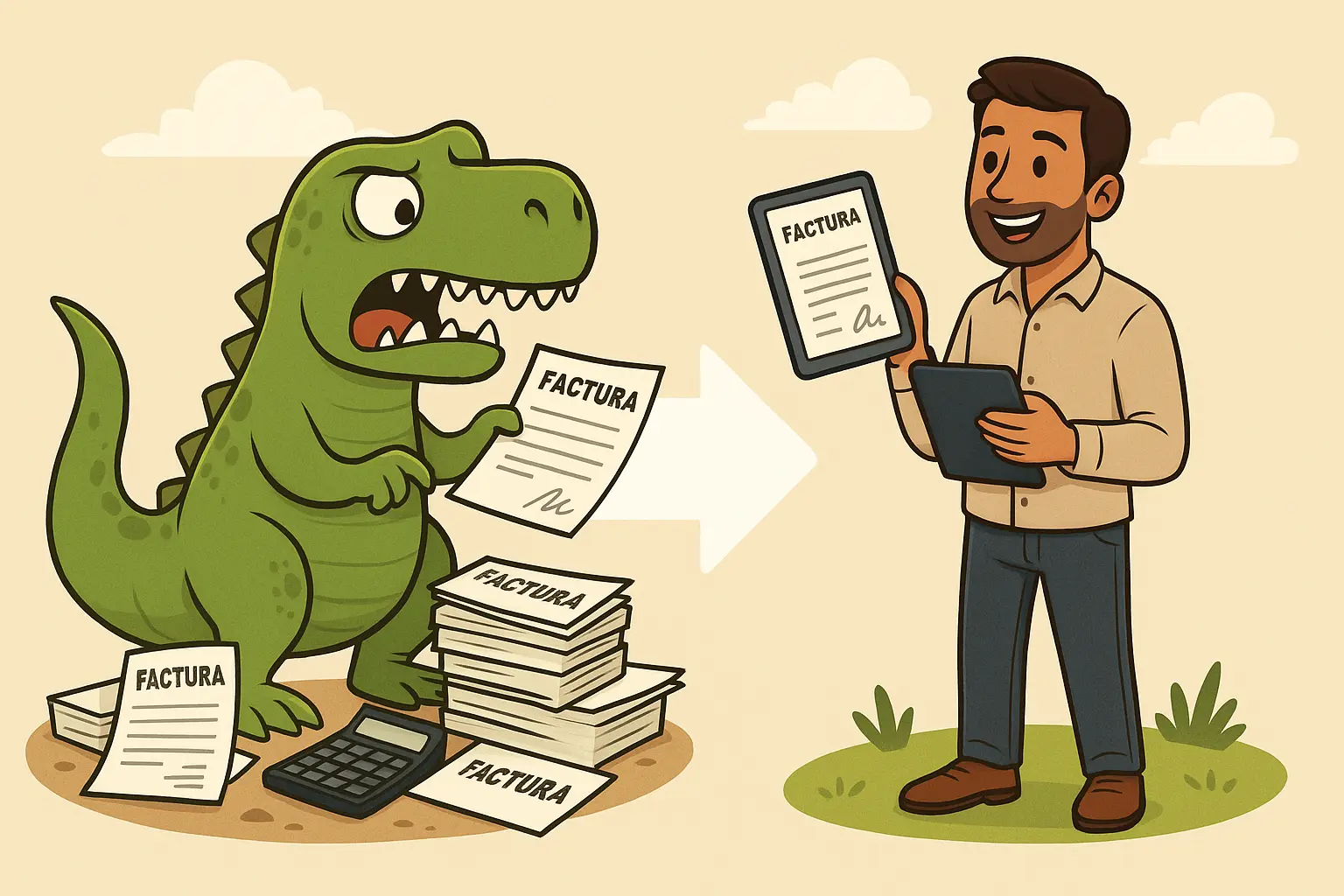🦖 Dile adiós a tu manera antigua de facturar (Historia del “Oye dinosaurio…”)