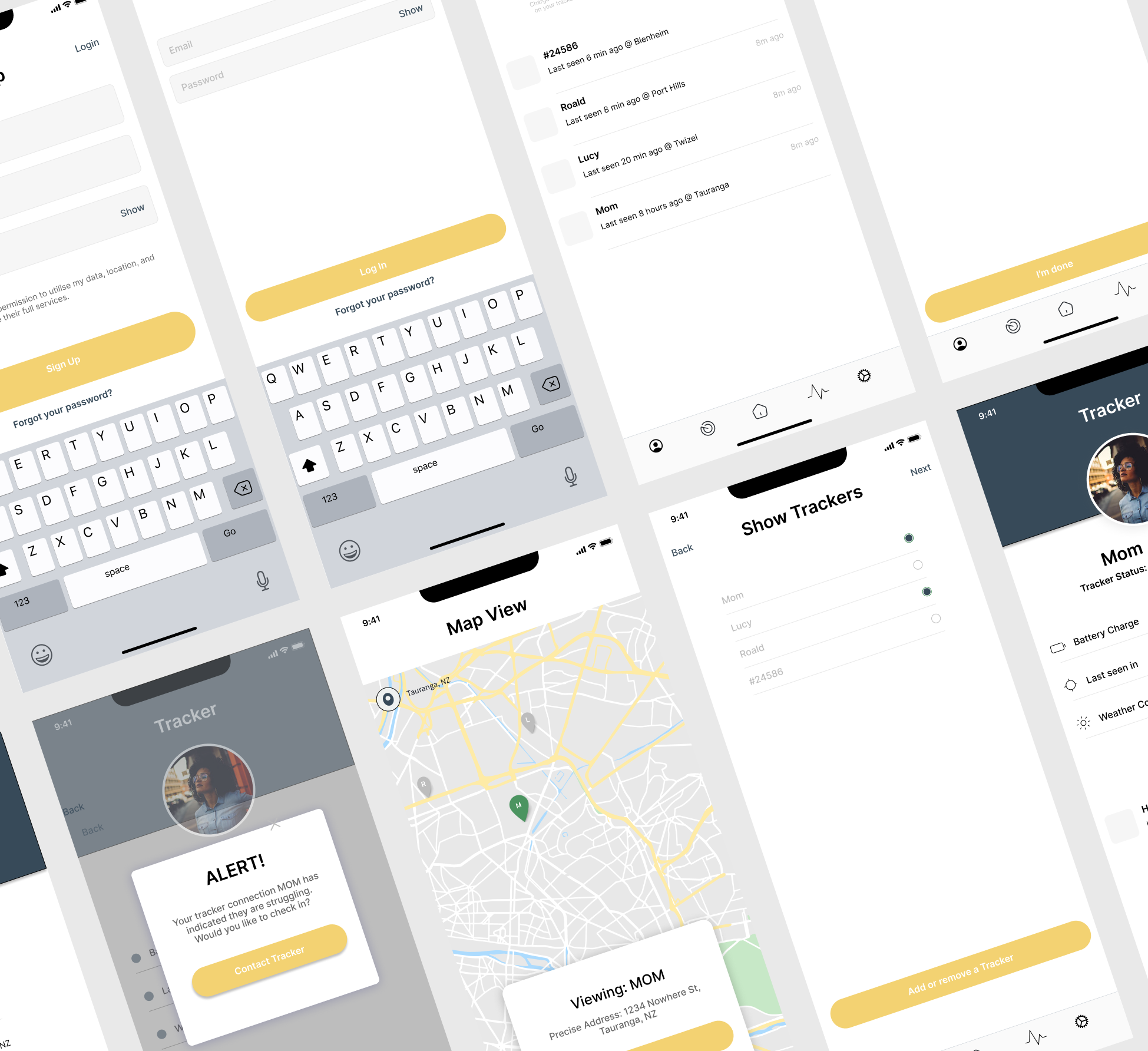 UX screens developed by Bekah for a tech company in New Zealand
