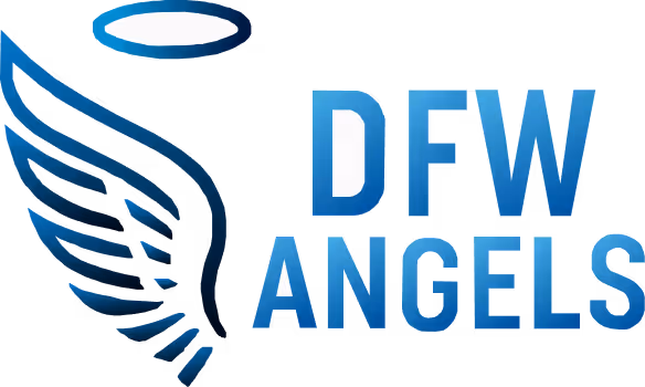 DFW Angels company logo with stylized angel wing and halo.