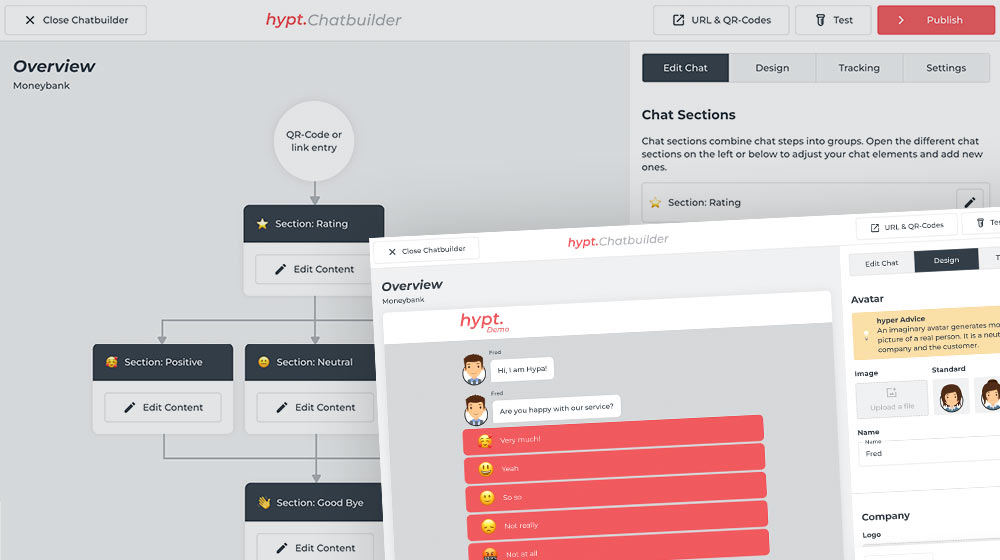 A snippet from the hypt Chatbuilder showing the hypt Word-of-Mouth Manager.