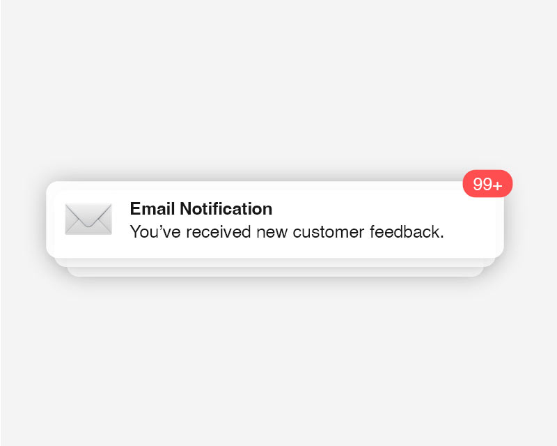 Notification that someone received customer feedback