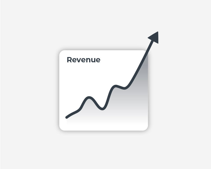 A graphic illustrating the revenue growth.
