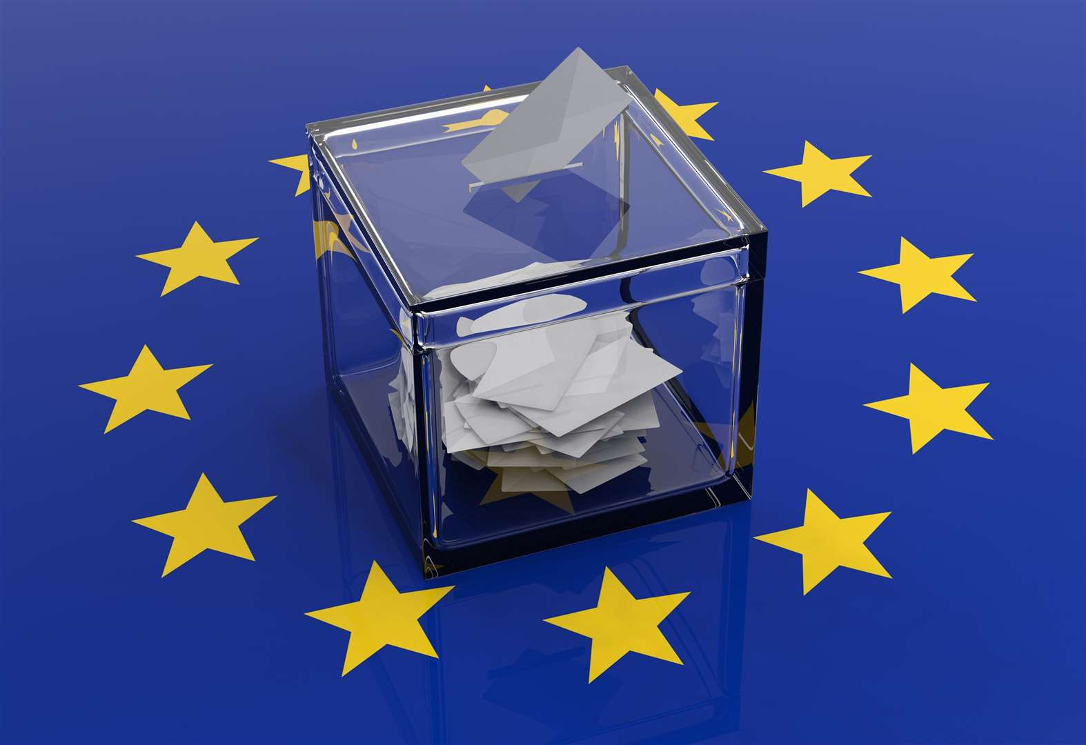 A picture of a EU themed ballot box
