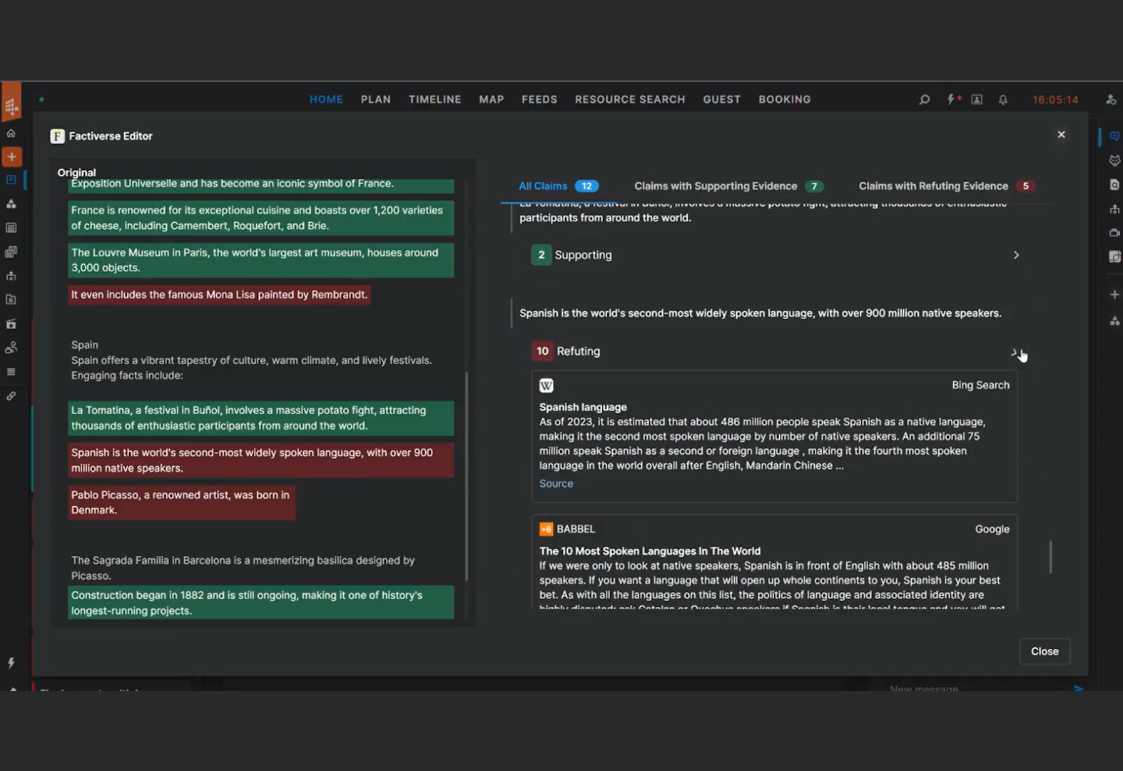 A picture of a Wolftech CMS with Factiverse connected to it