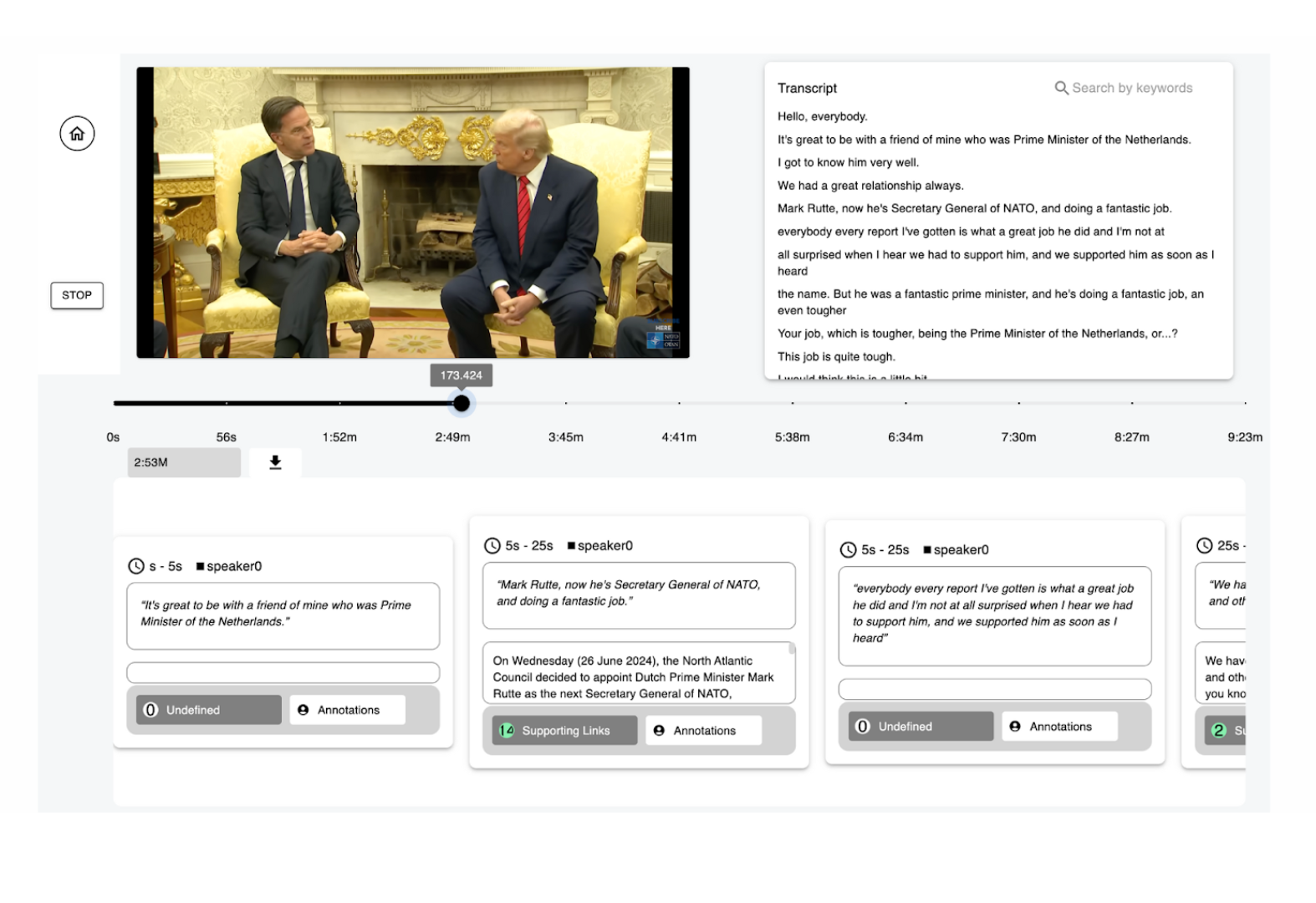 Factiverse being used to analyze YouTube URL
