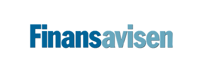 Finansavisen logo text in blue and light blue gradient.
