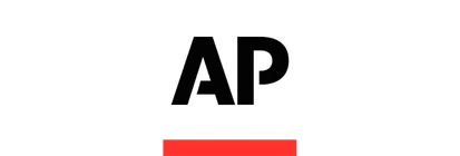 Associated Press logo with black letters 'AP' above a red horizontal bar.