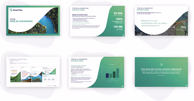 template powerpoinr slides types charte graphique greenflex mprez