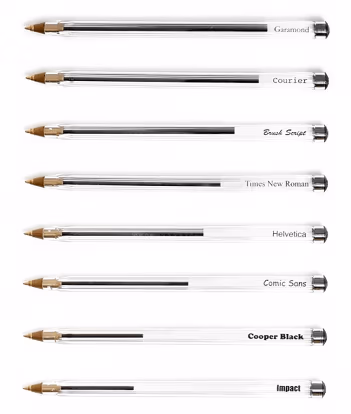 usage de l'encre par police d'écriture