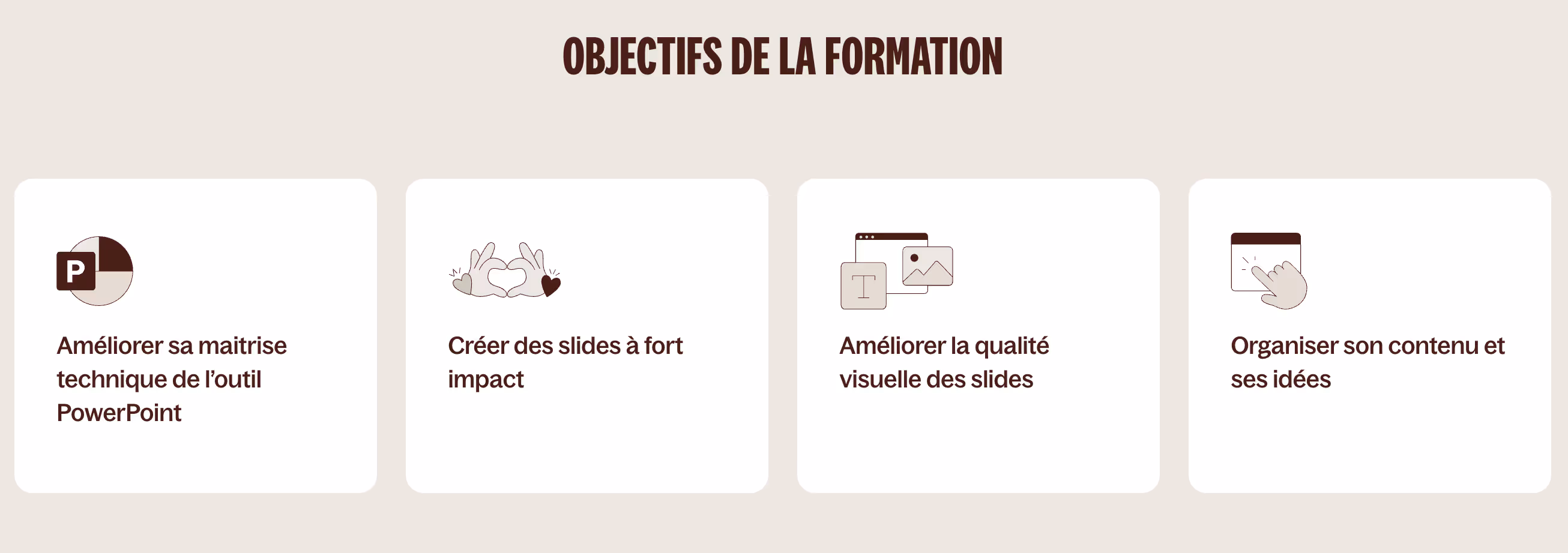 Objectifs formation powerpoint débutant
