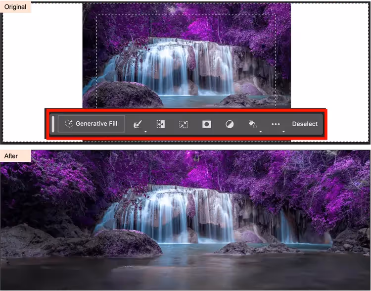 Exemple remplissage génératif avec AI Photoshop