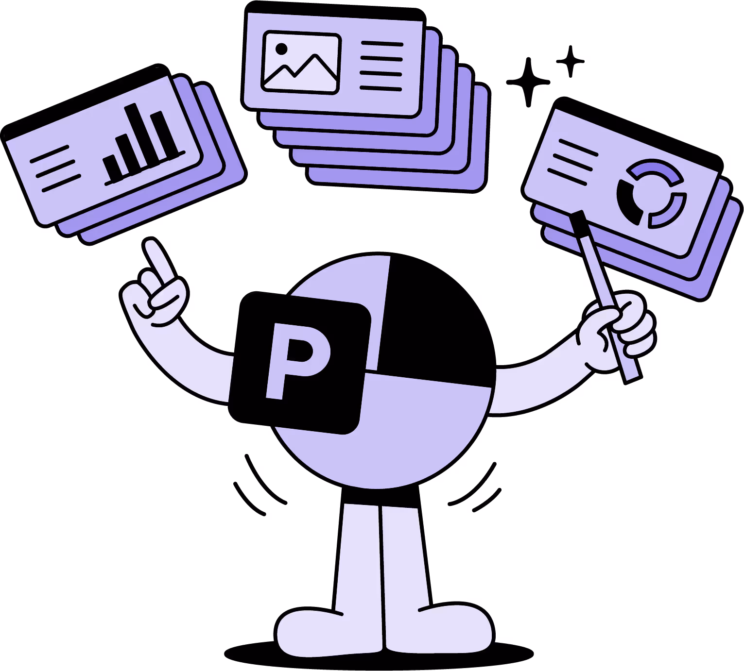 mascotte visuelle mprez à tête du logo Powerpoint