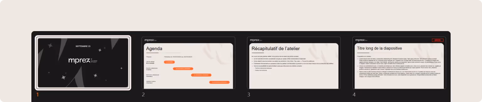 défilement slide présentation powerpoint