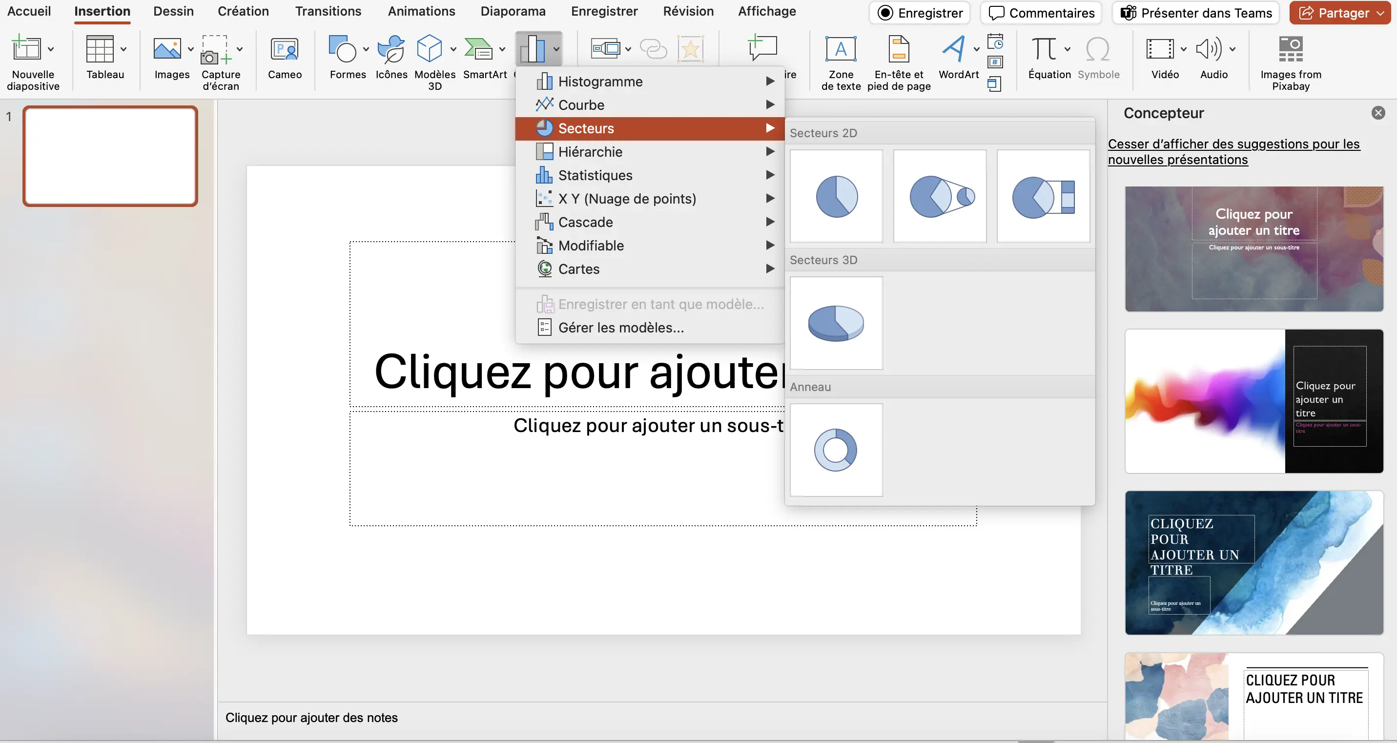 graphiques et diagrammes PowerPoint