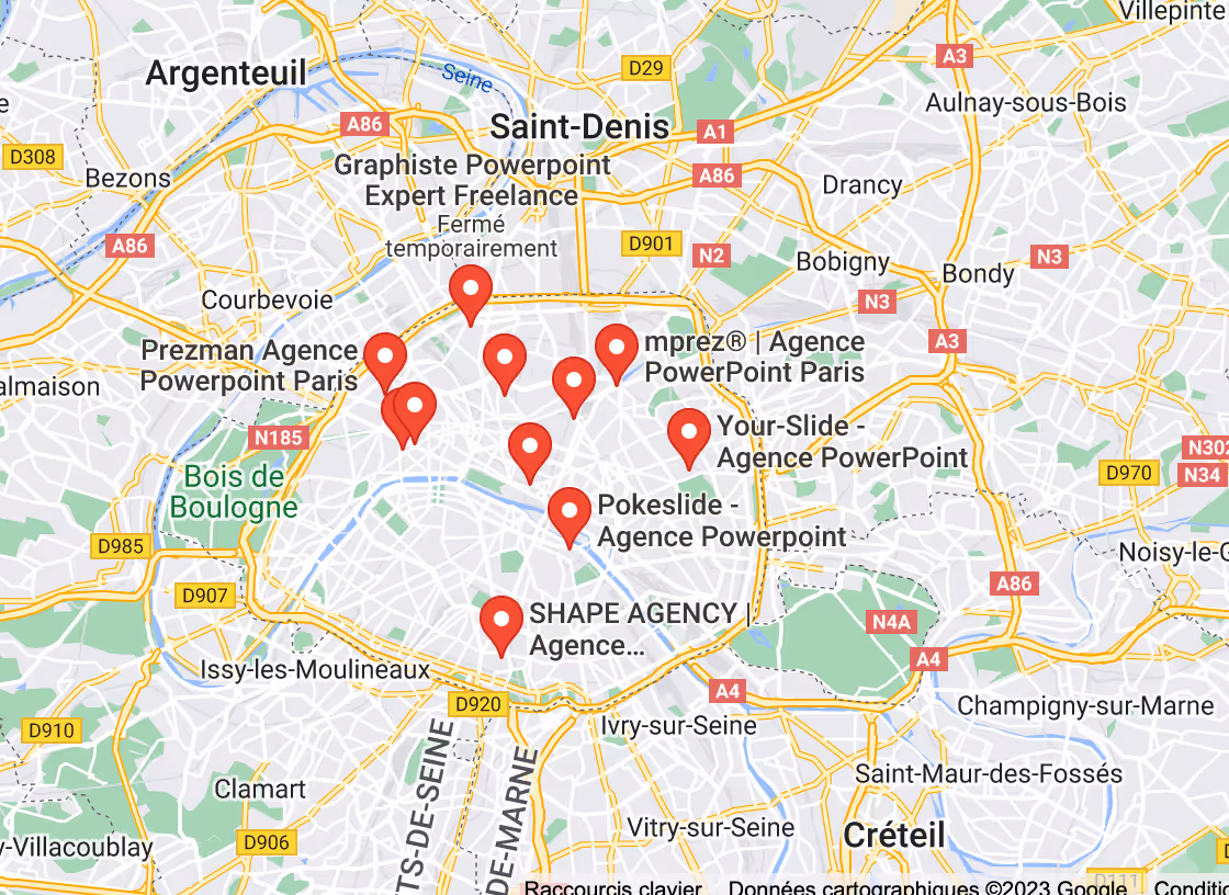 Map agences powerpoint Paris