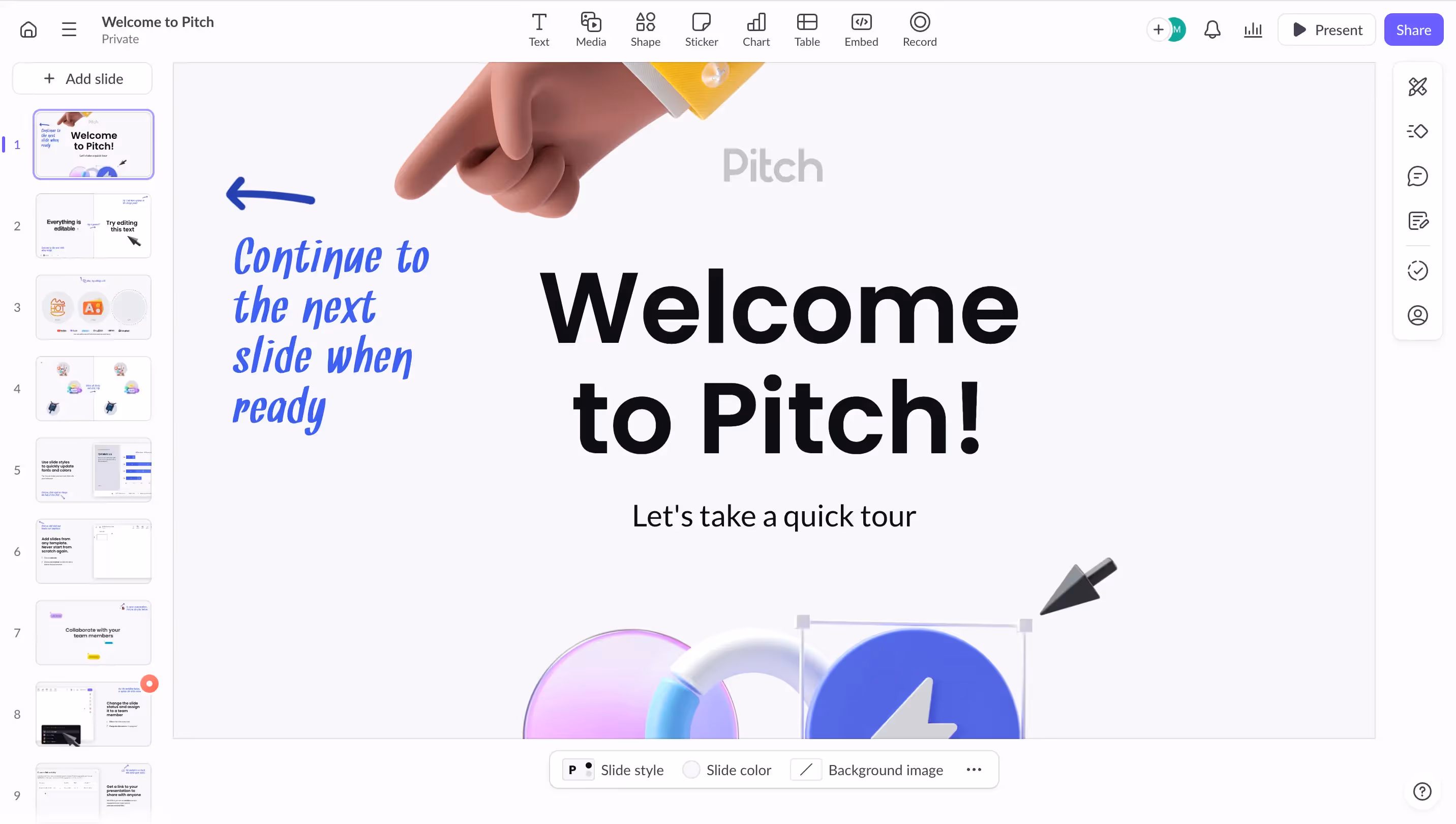 Présentation Pitch tableau de bord