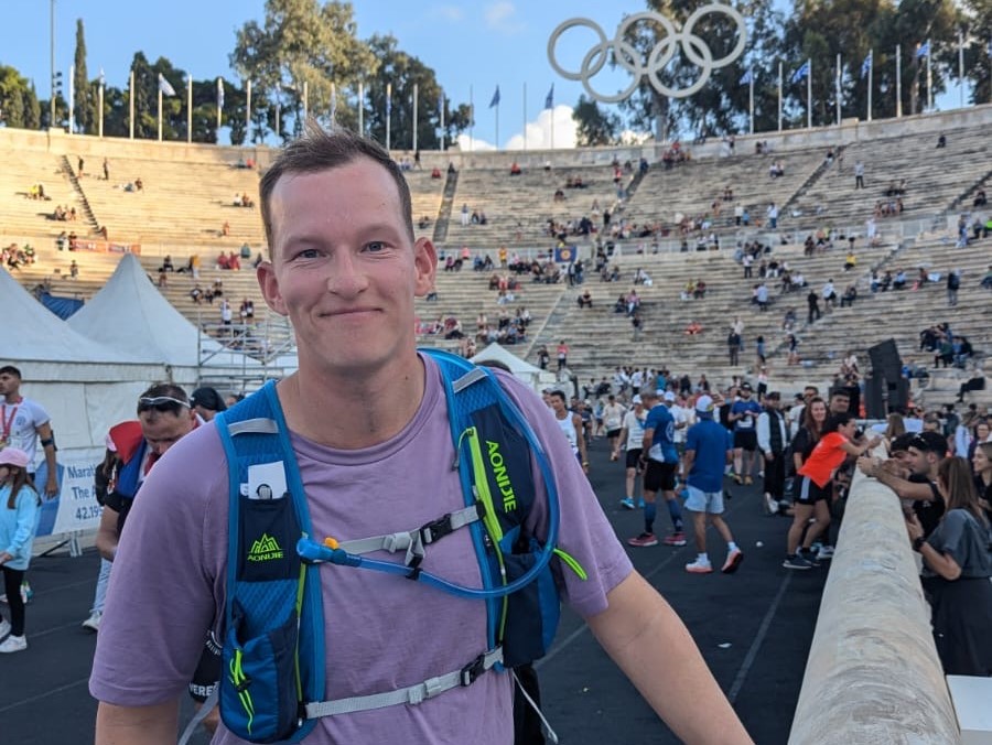 Running the Athens Marathon in Memory of Jacari Volunteer Ezra