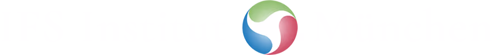 Logo mit geschwungenen Formen in Grün, Blau und Rot, die zusammen eine kreisförmige Komposition bilden.